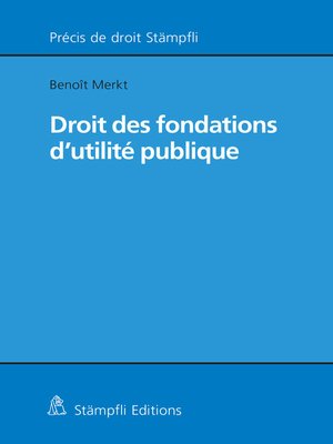 cover image of Droit des fondations d'utilité publique